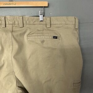Duluth Trading Co Flex Ballroom Khakis Mens 48x32 Straight Fit Cargo Pants Beige